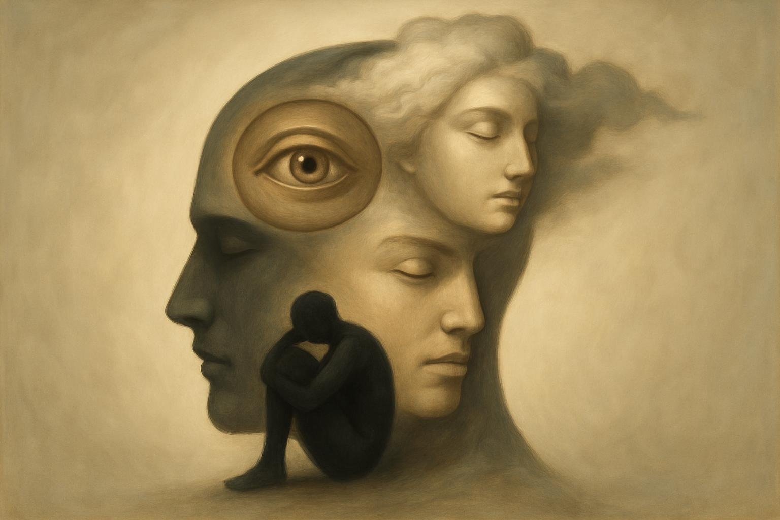 Estrutura do aparelho psíquico: id, ego e superego em dinâmica viva